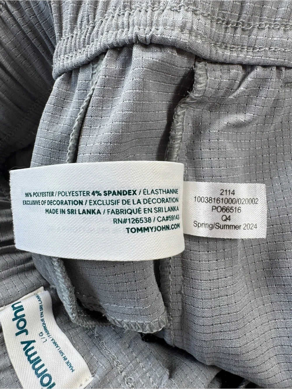 Tommy John Air Flow Performance Travel Pants Gray Men’s Large